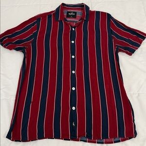 Hollister Red and Blue Striped Shirt